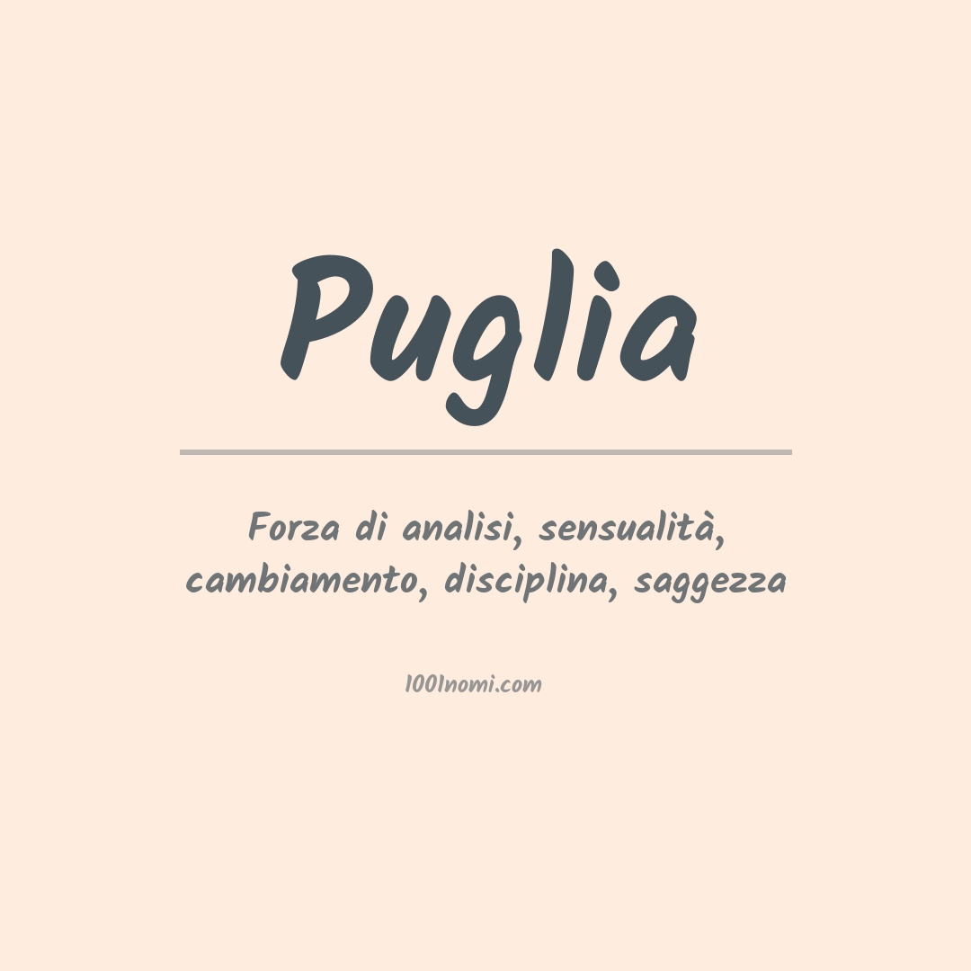 Significato del nome Puglia