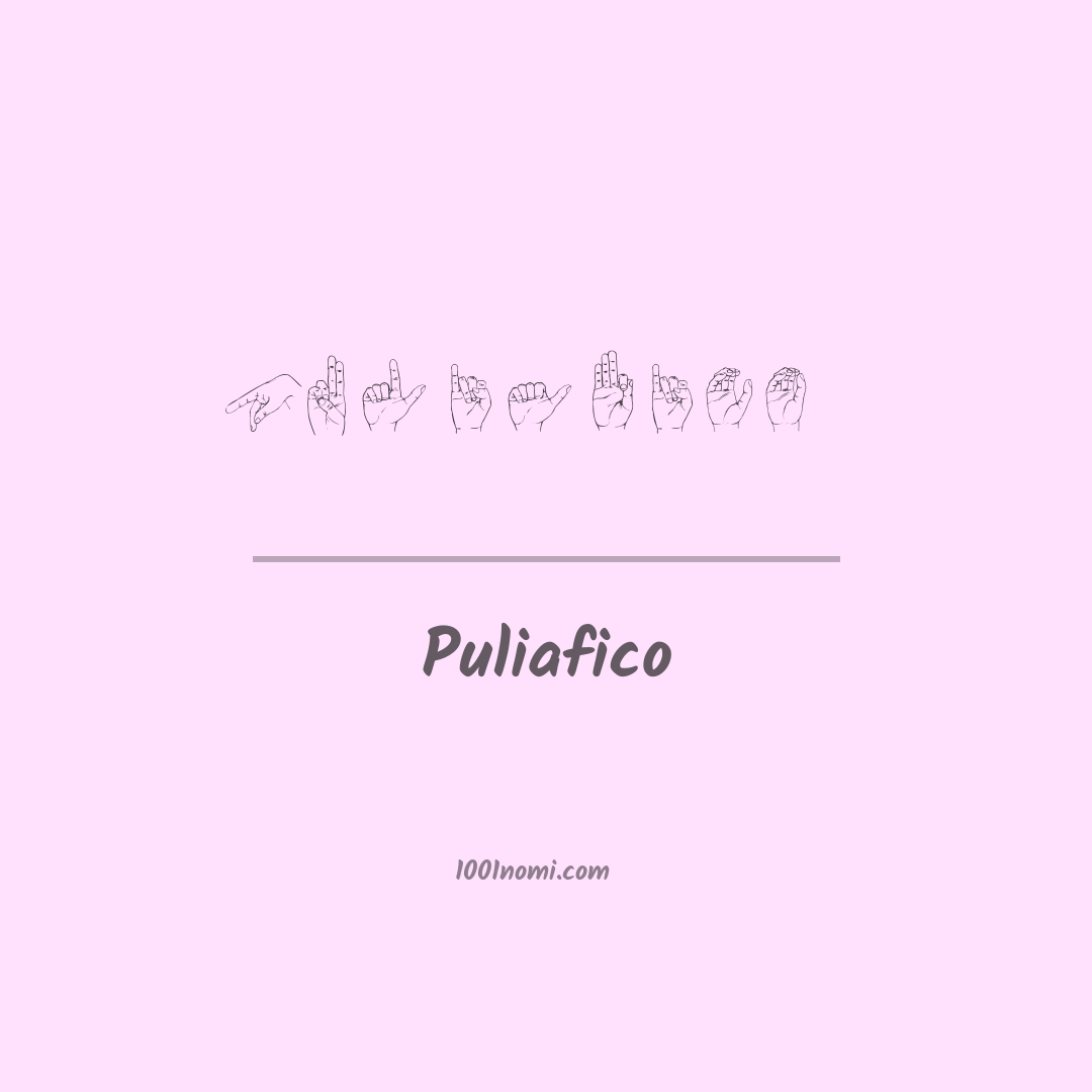 Puliafico nella lingua dei segni