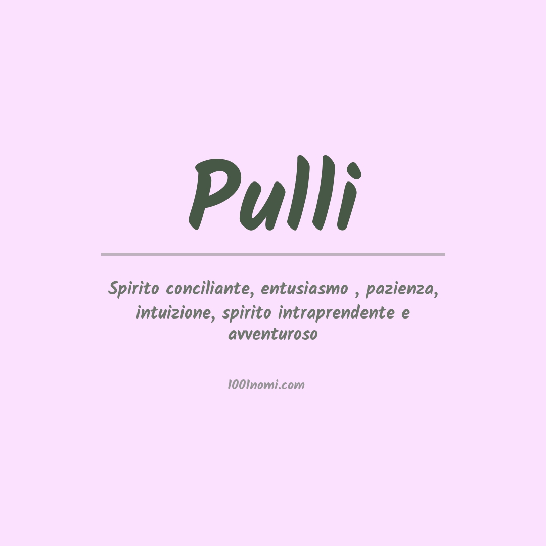 Significato del nome Pulli