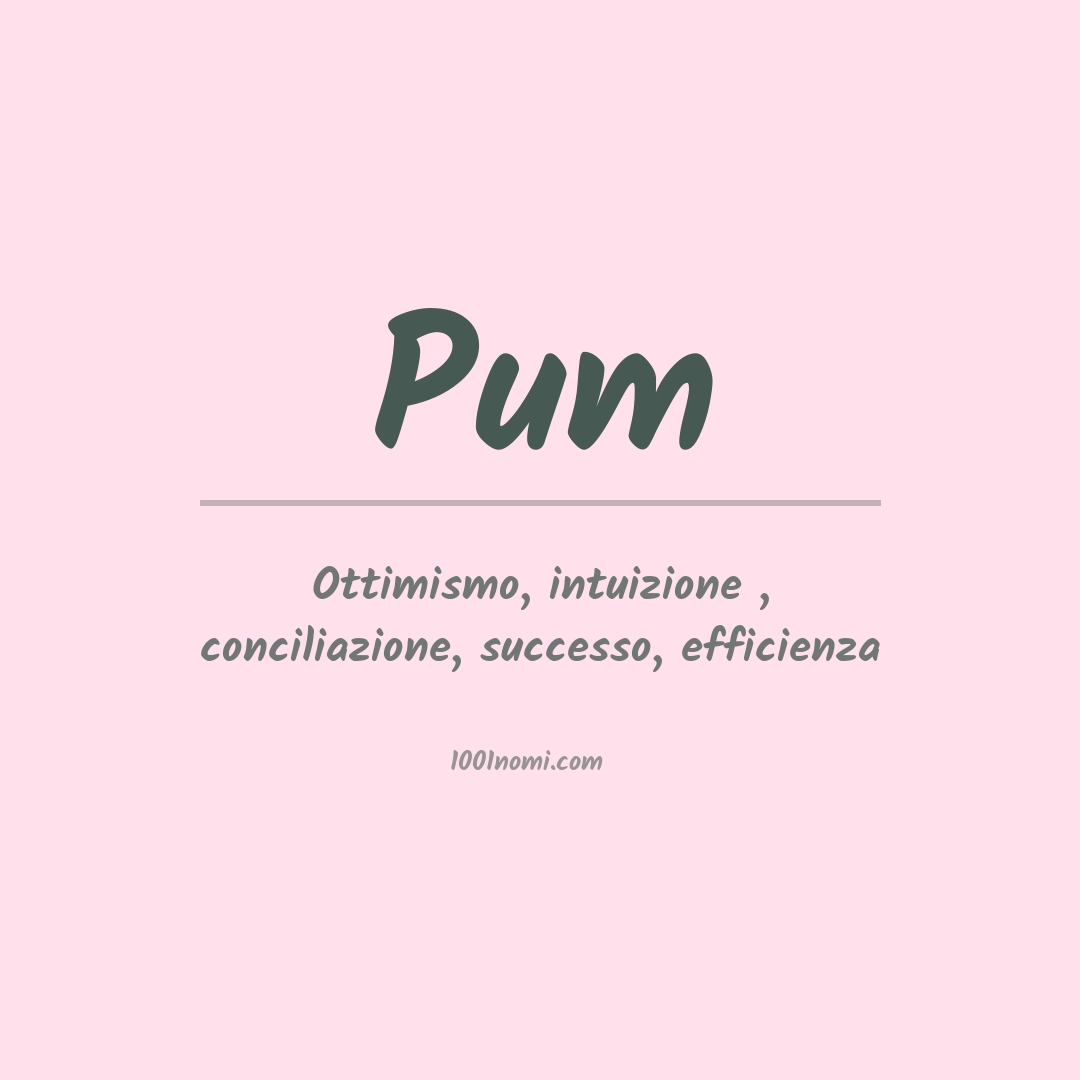 Significato del nome Pum Significato del nome Pum