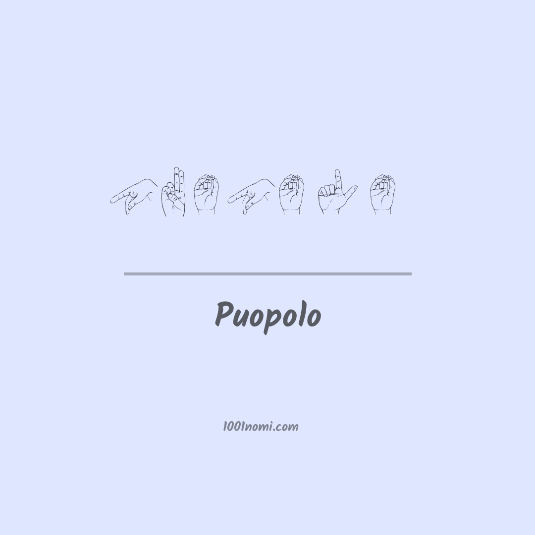 Puopolo nella lingua dei segni Puopolo nella lingua dei segni
