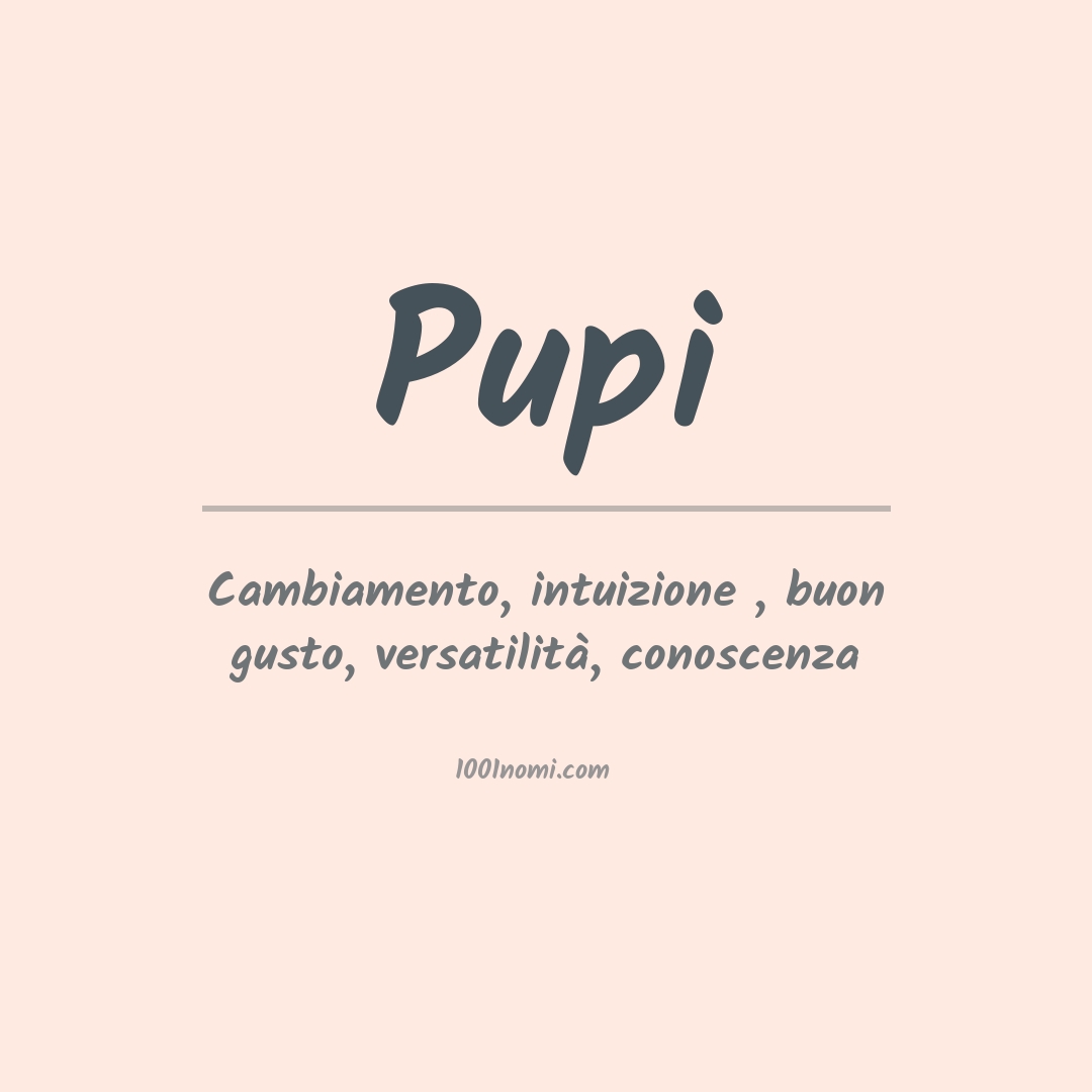 Significato del nome Pupi Significato del nome Pupi