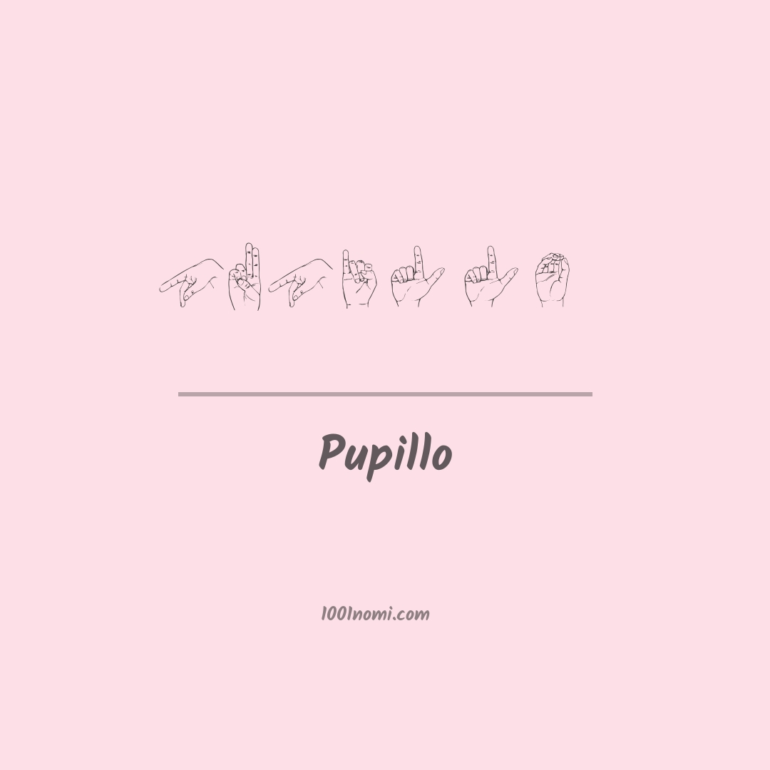 Pupillo nella lingua dei segni Pupillo nella lingua dei segni