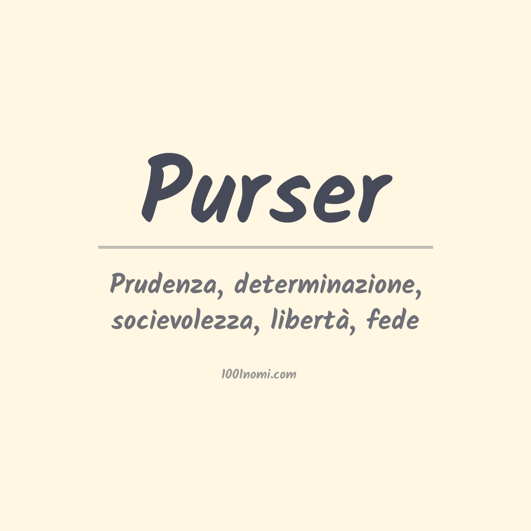 Significato del nome Purser