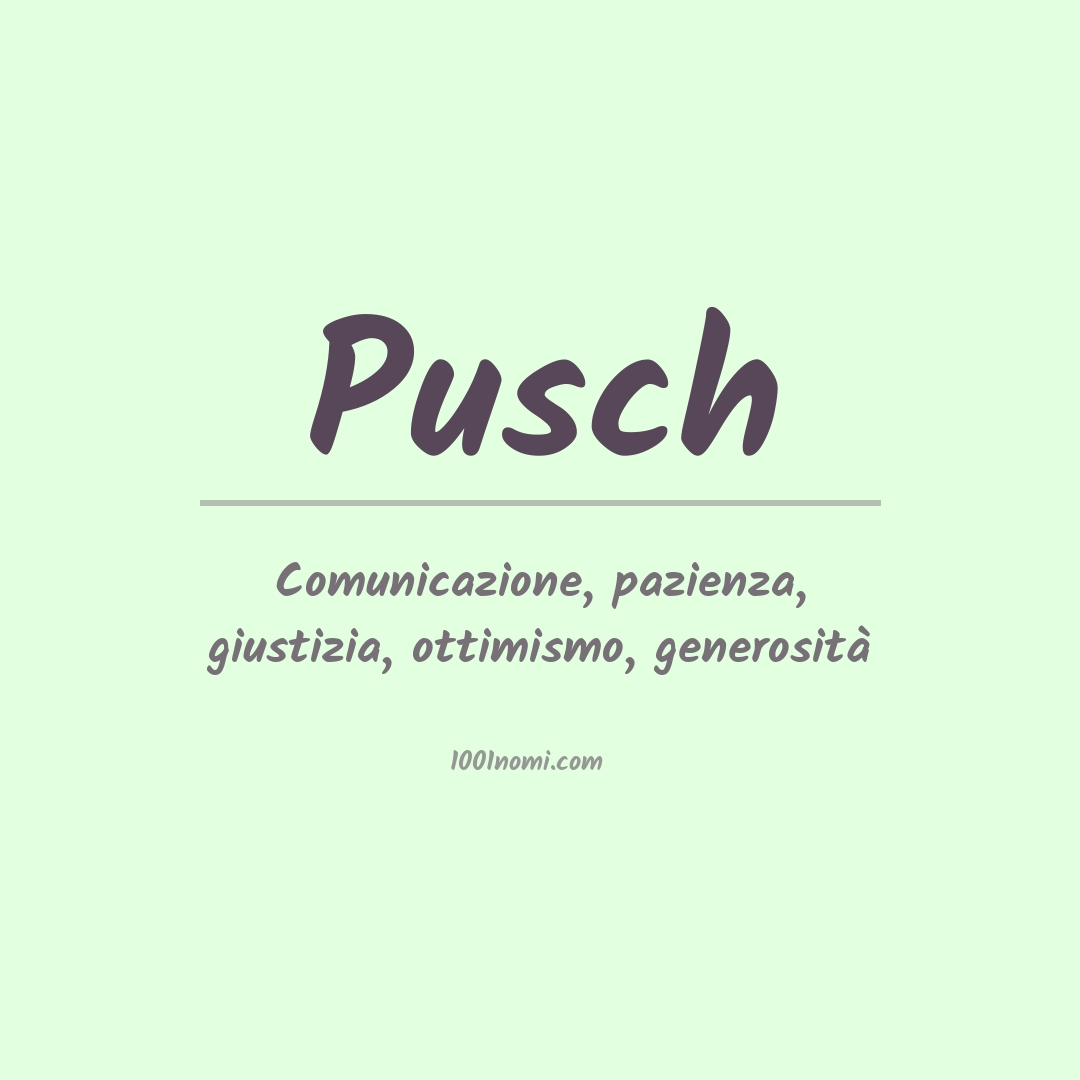 Significato del nome Pusch