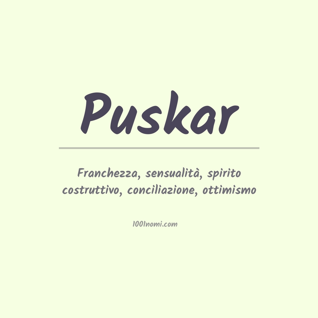 Significato del nome Puskar