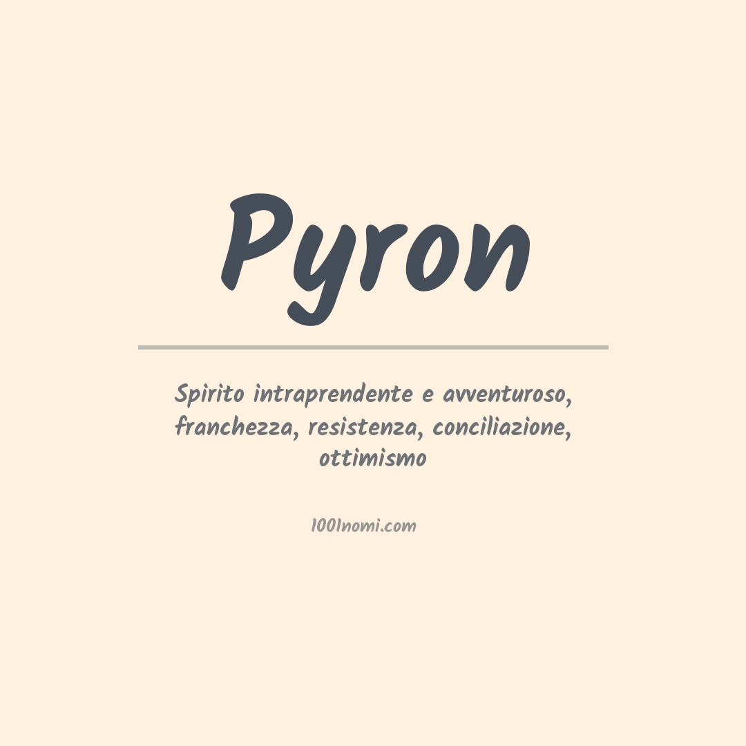 Significato del nome Pyron Significato del nome Pyron