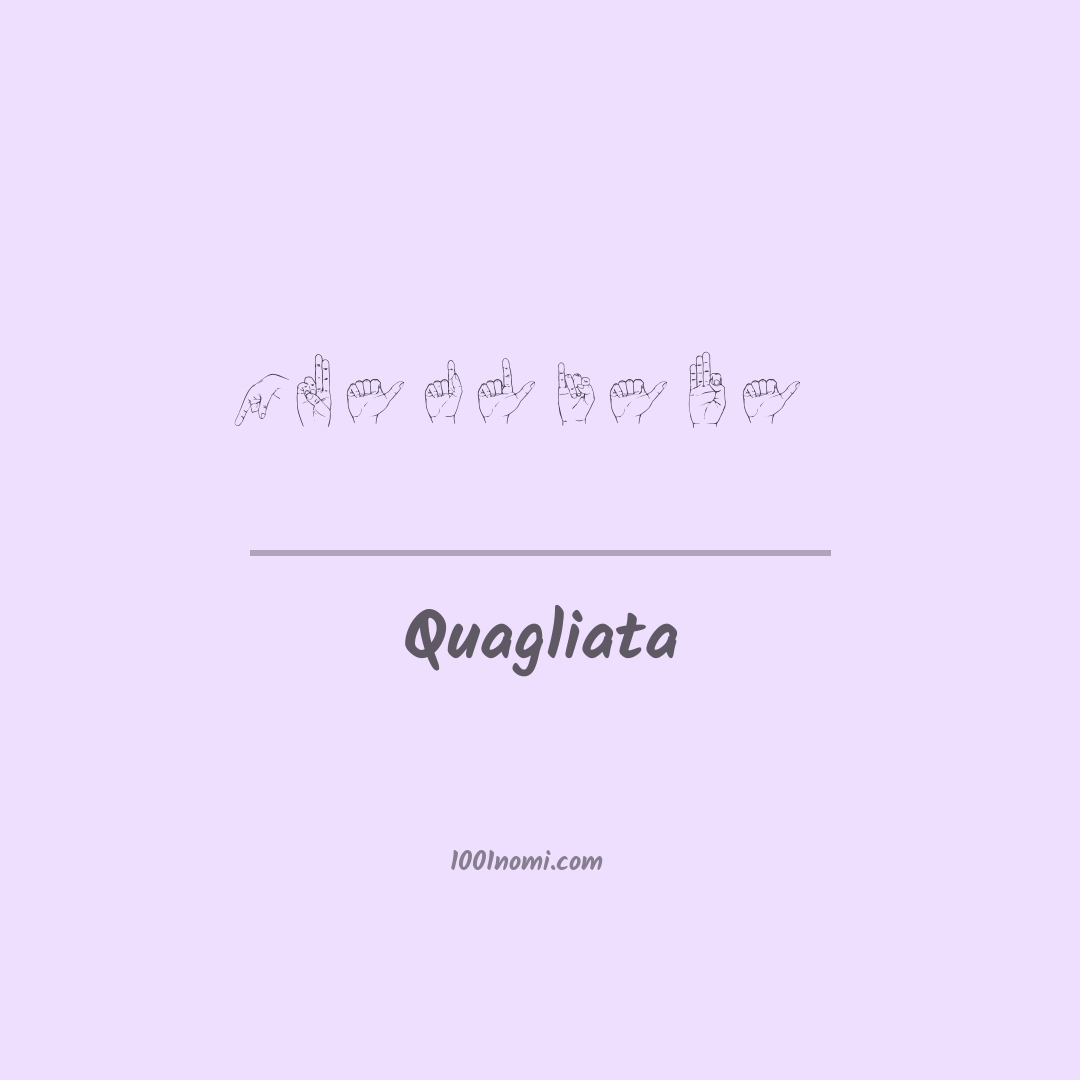 Quagliata nella lingua dei segni