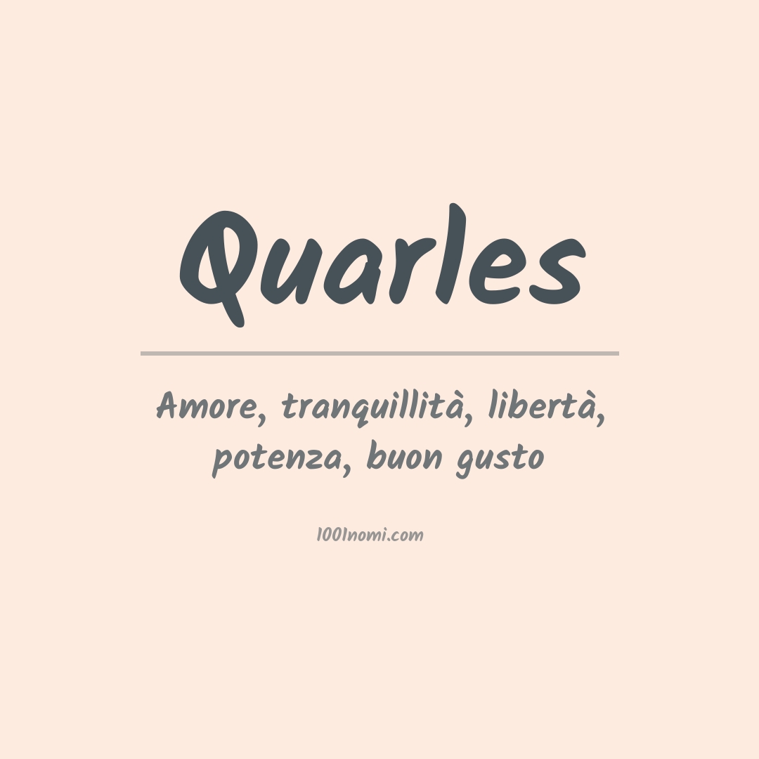 Significato del nome Quarles