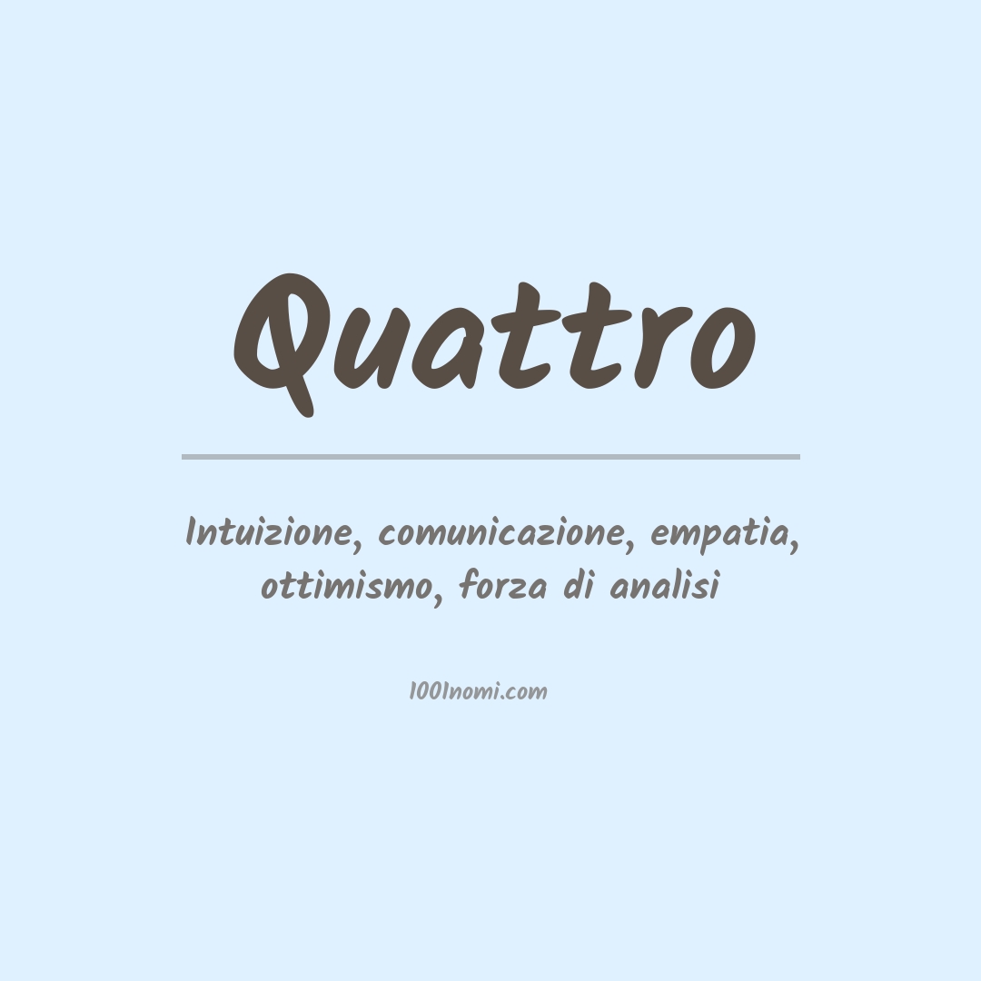 Significato del nome Quattro