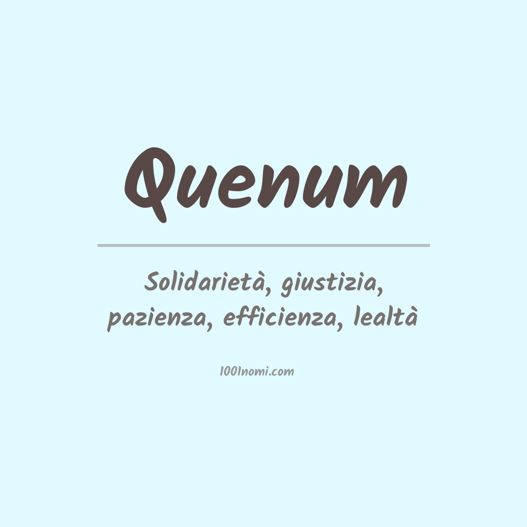 Significato del nome Quenum