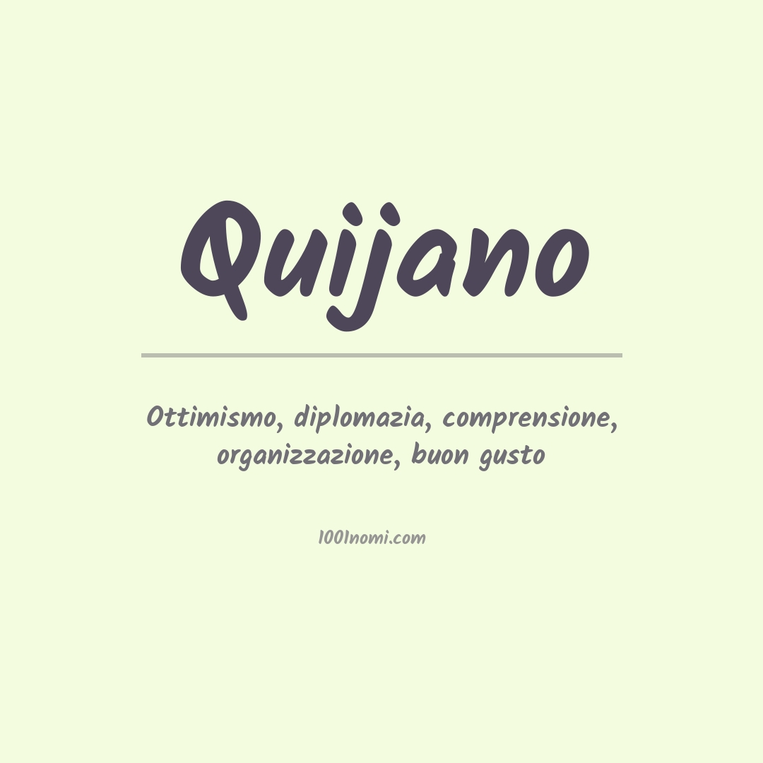 Significato del nome Quijano