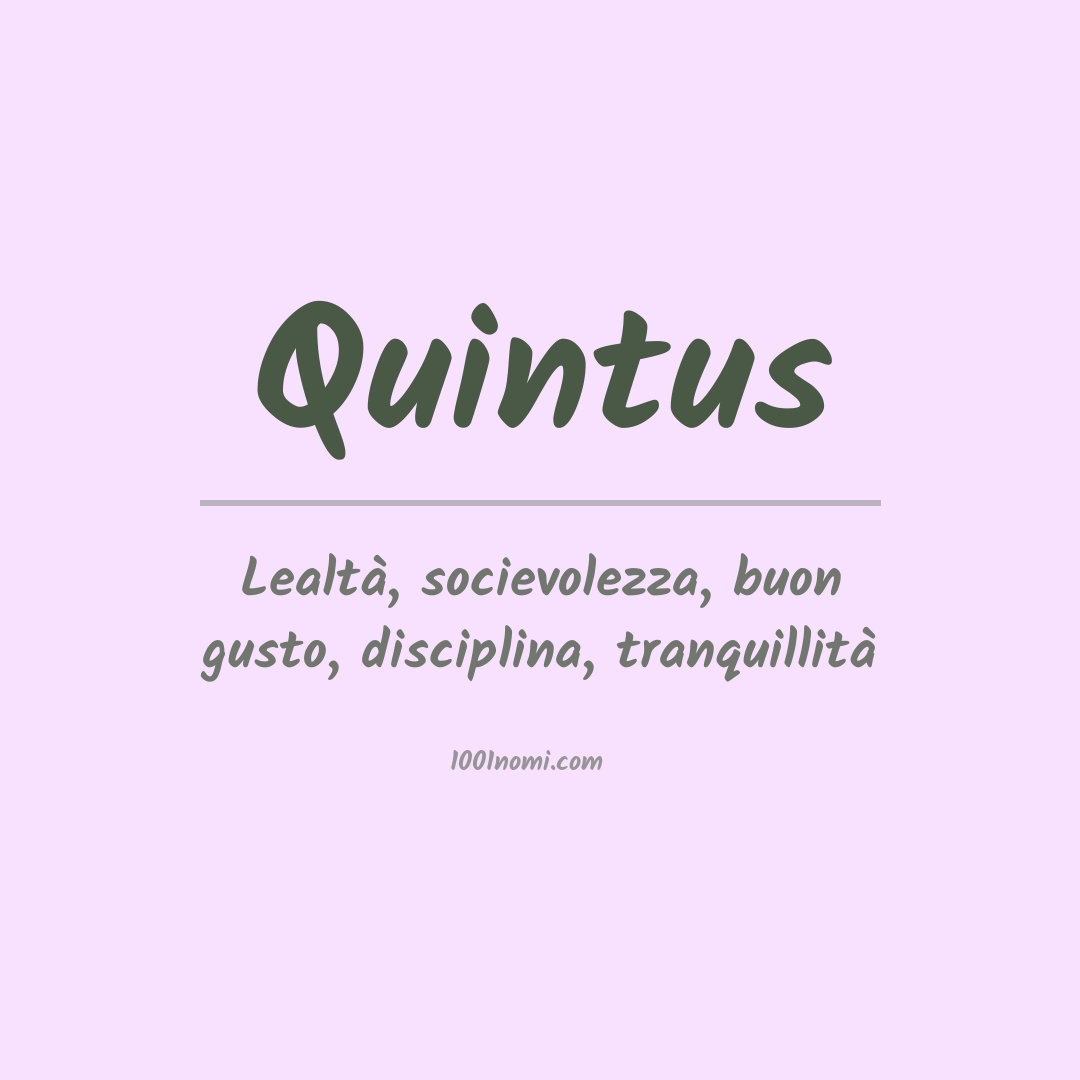 Significato del nome Quintus