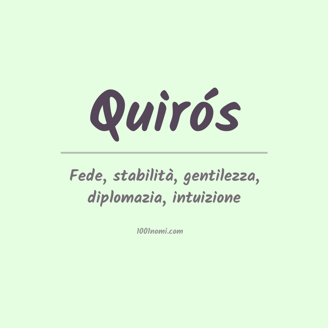 Significato del nome Quirós