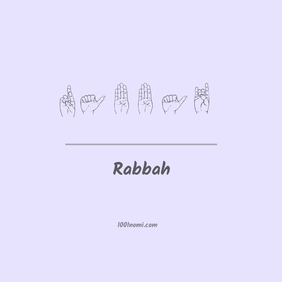 Rabbah nella lingua dei segni Rabbah nella lingua dei segni