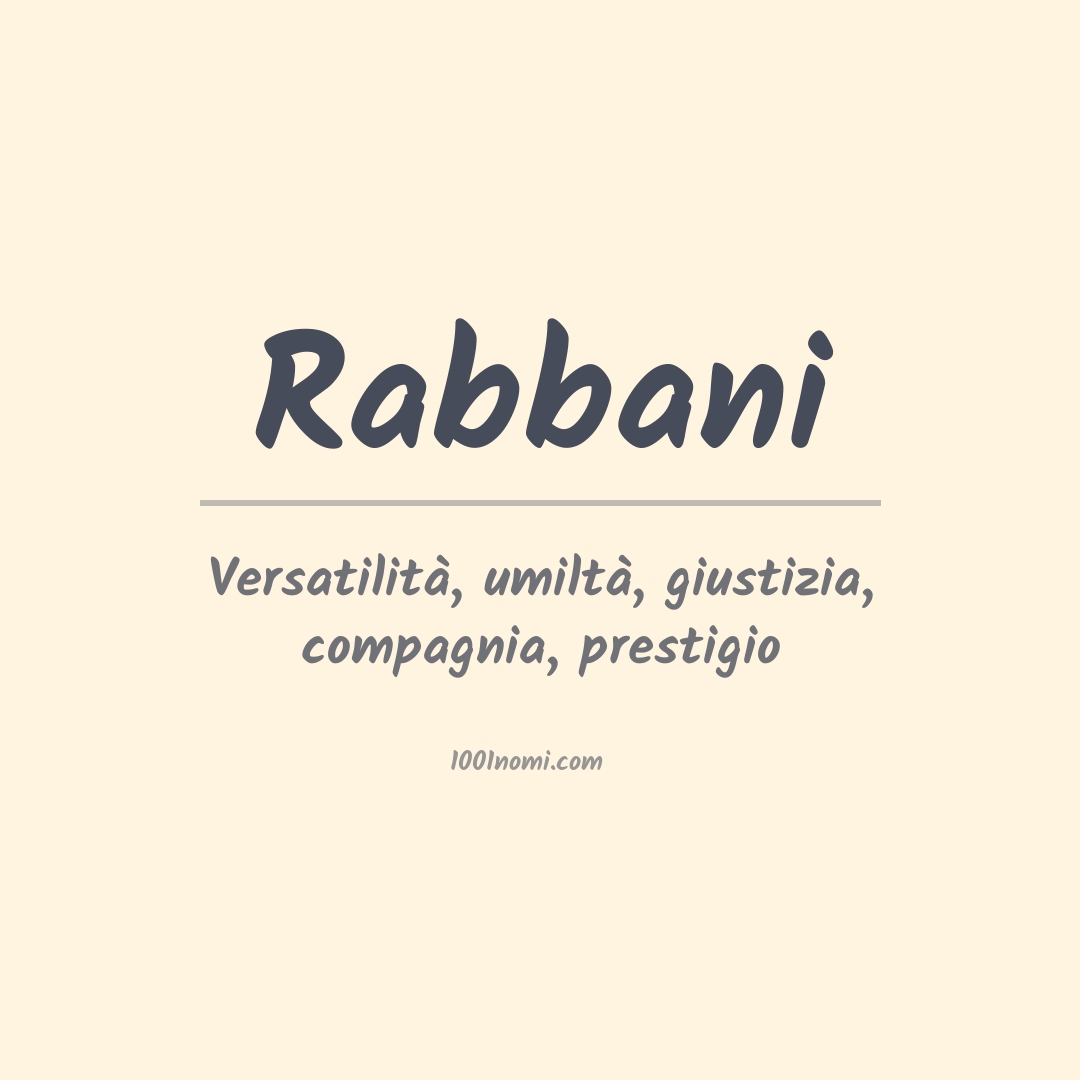 Significato del nome Rabbani