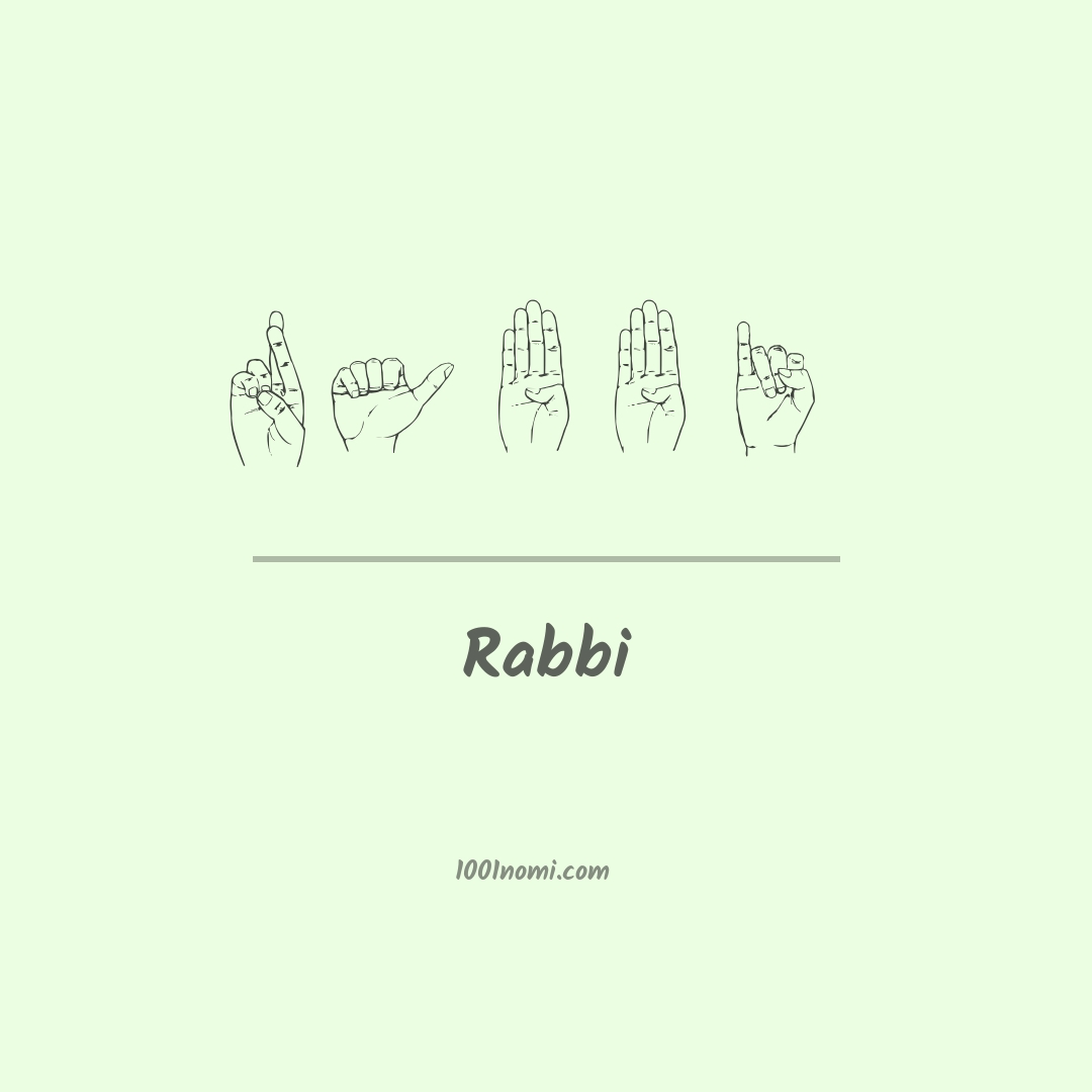 Rabbi nella lingua dei segni Rabbi nella lingua dei segni