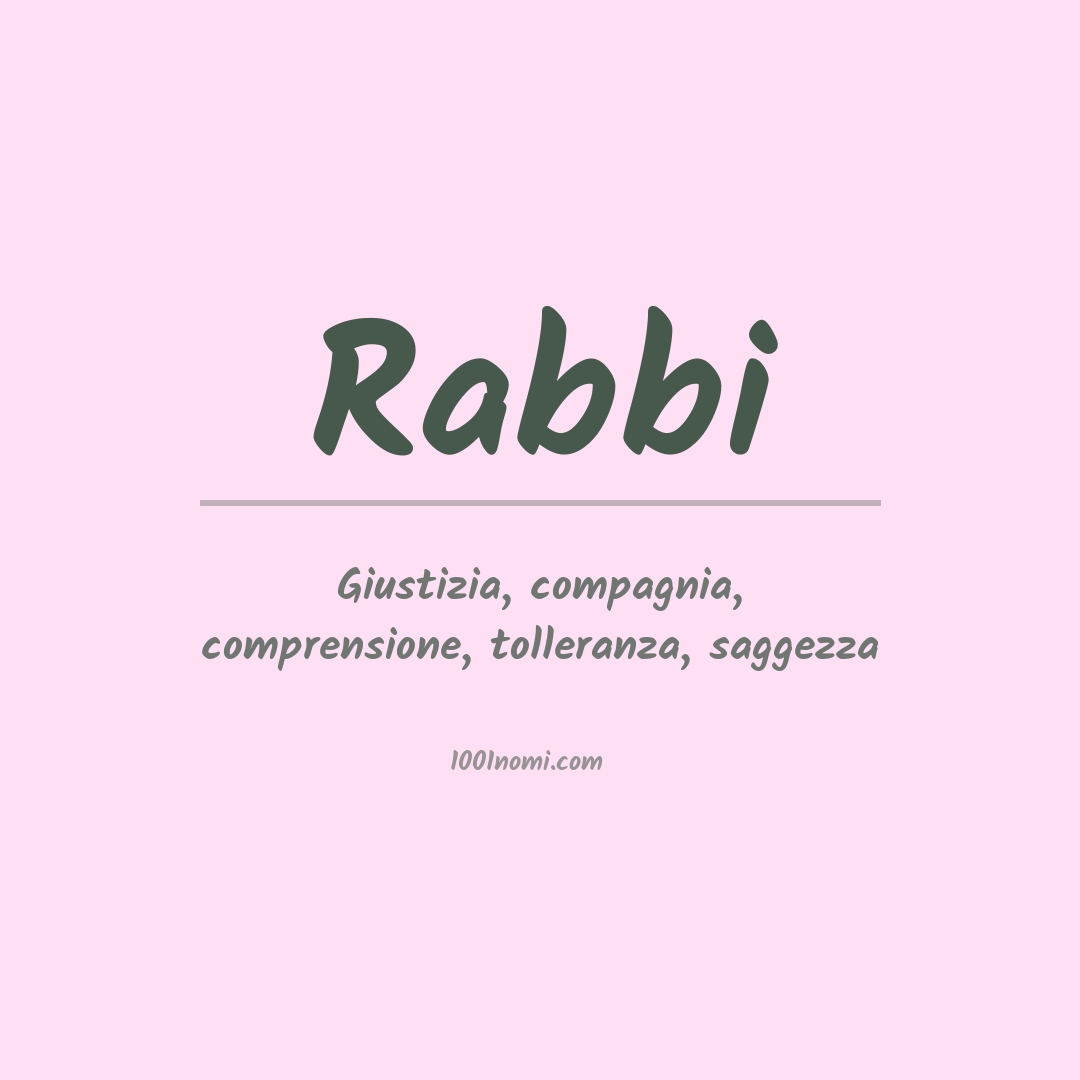 Significato del nome Rabbi Significato del nome Rabbi
