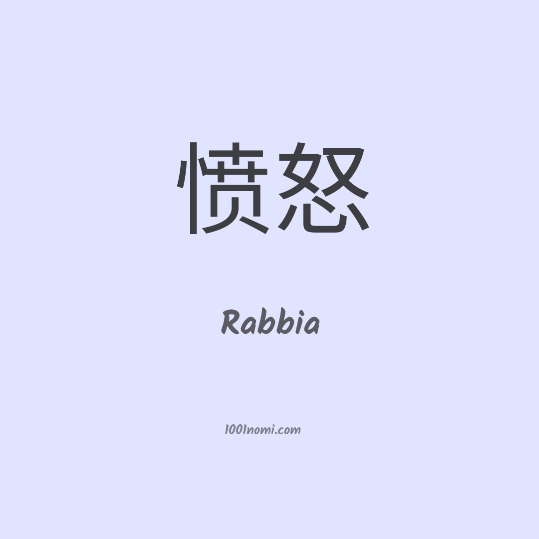 Rabbia in cinese Rabbia in cinese