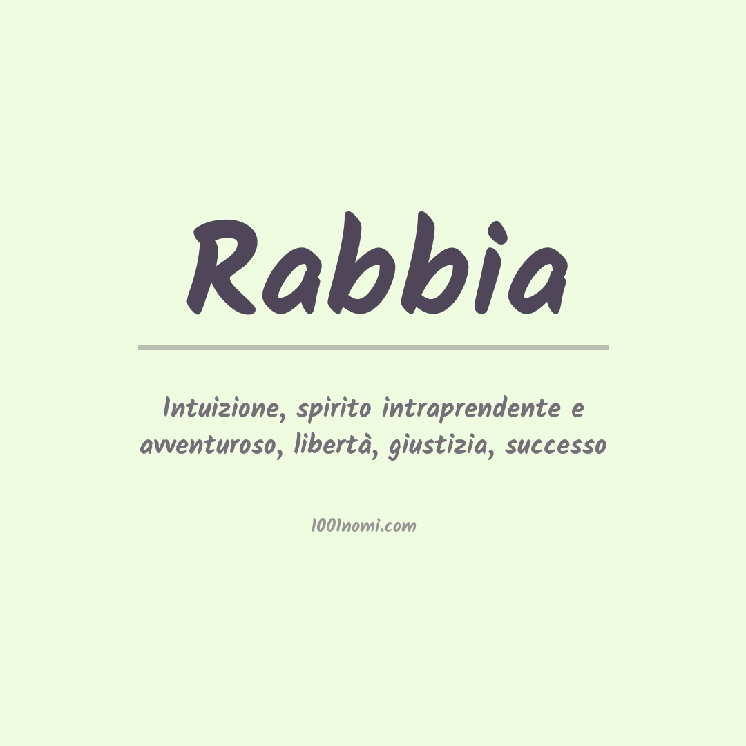 Significato del nome Rabbia Significato del nome Rabbia