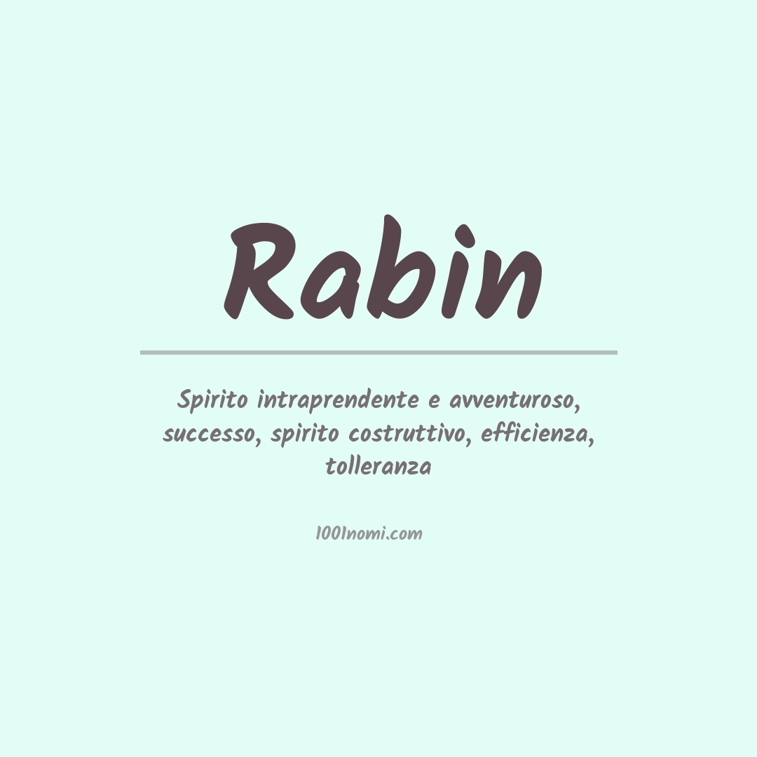 Significato del nome Rabin