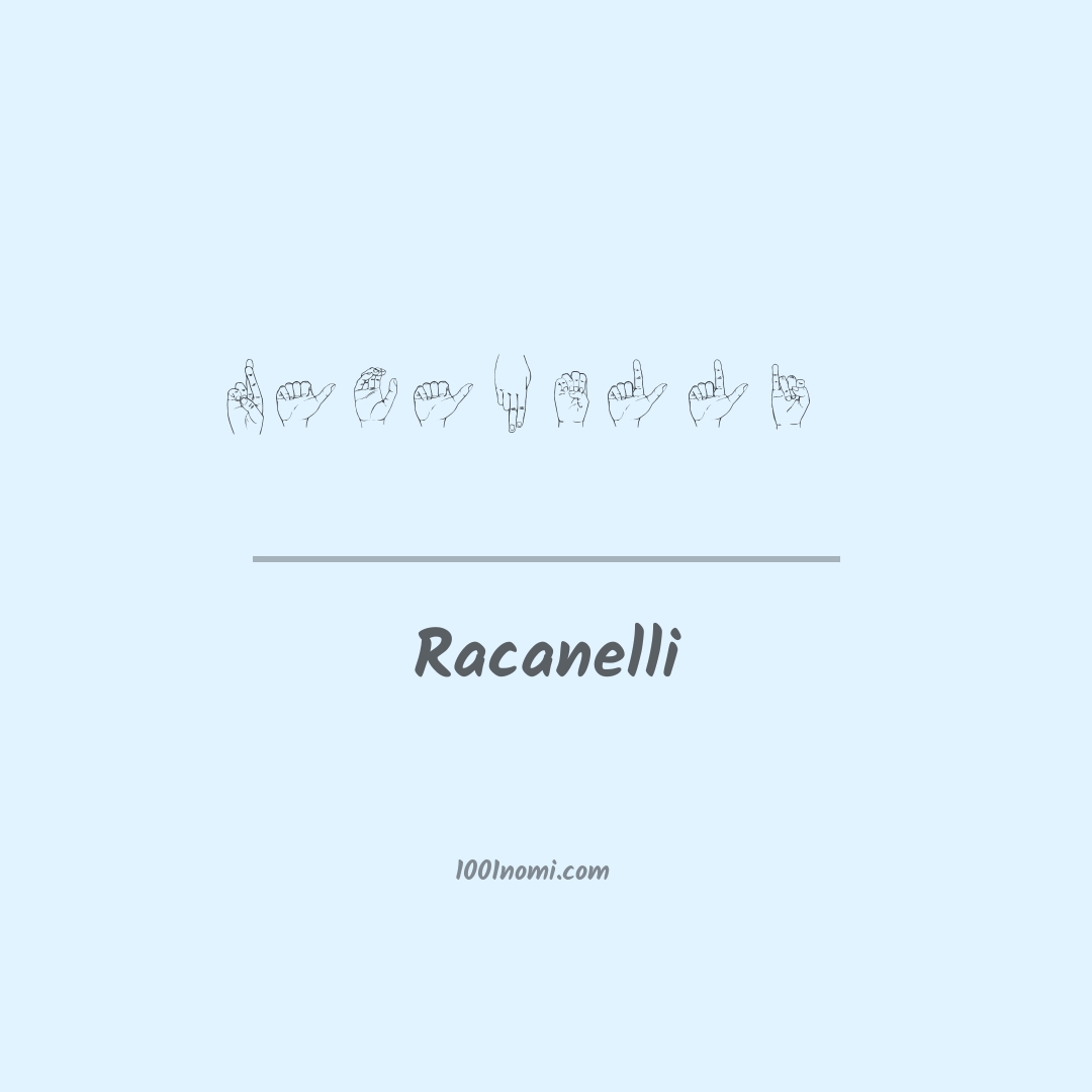 Racanelli nella lingua dei segni Racanelli nella lingua dei segni