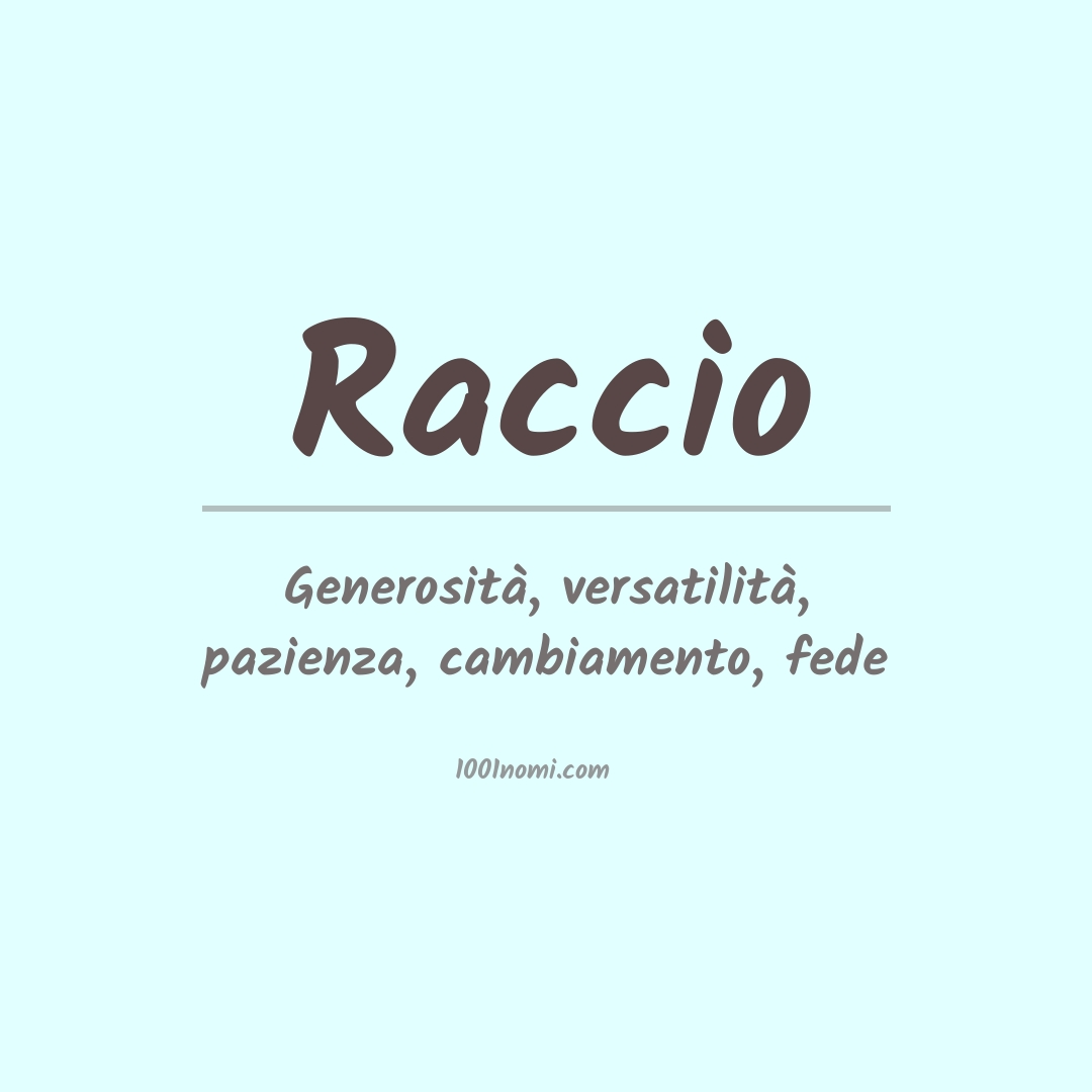 Significato del nome Raccio