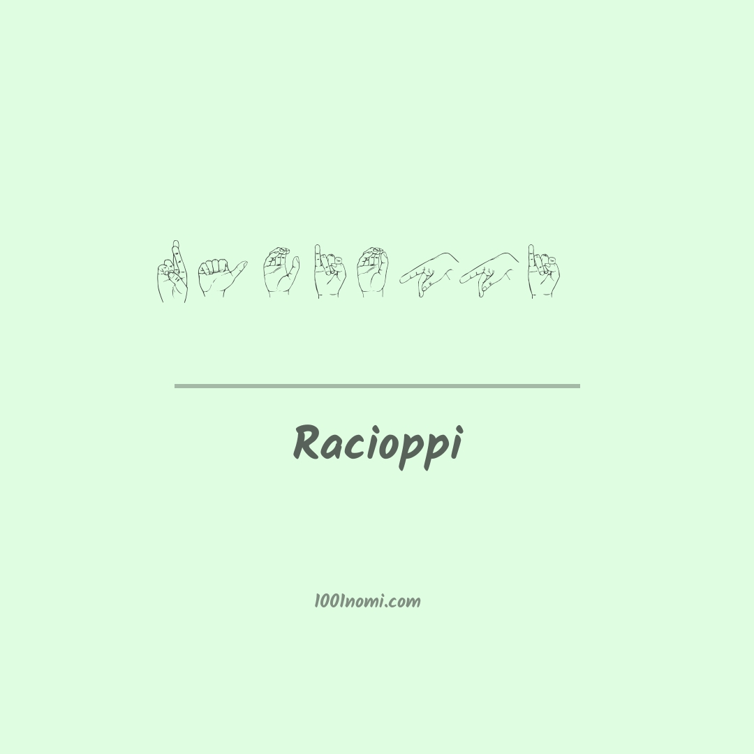 Racioppi nella lingua dei segni