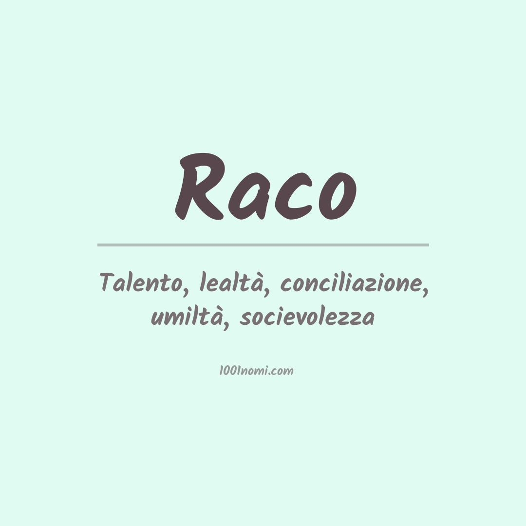 Significato del nome Raco