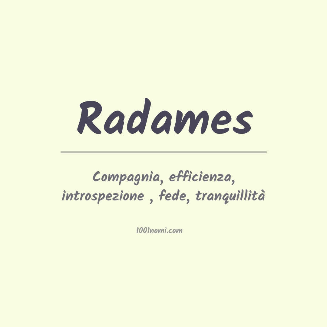 Significato del nome Radames