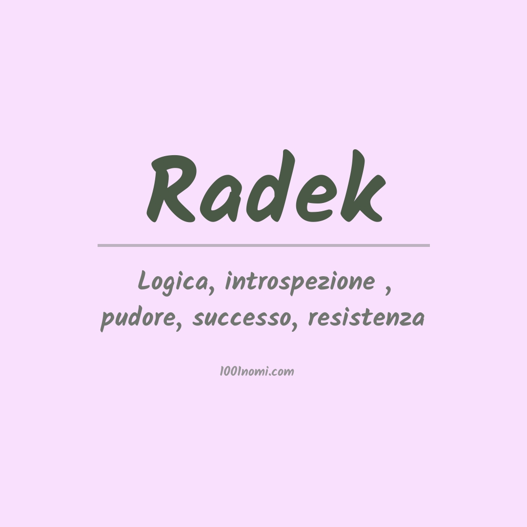 Significato del nome Radek