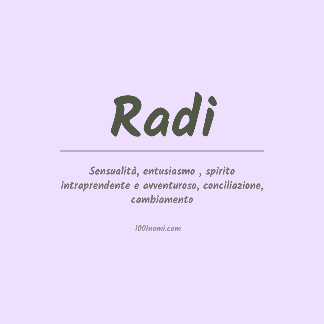 Significato del nome Radi