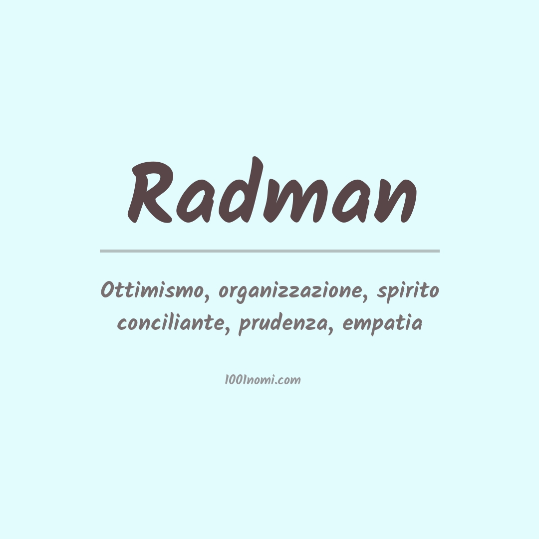 Significato del nome Radman