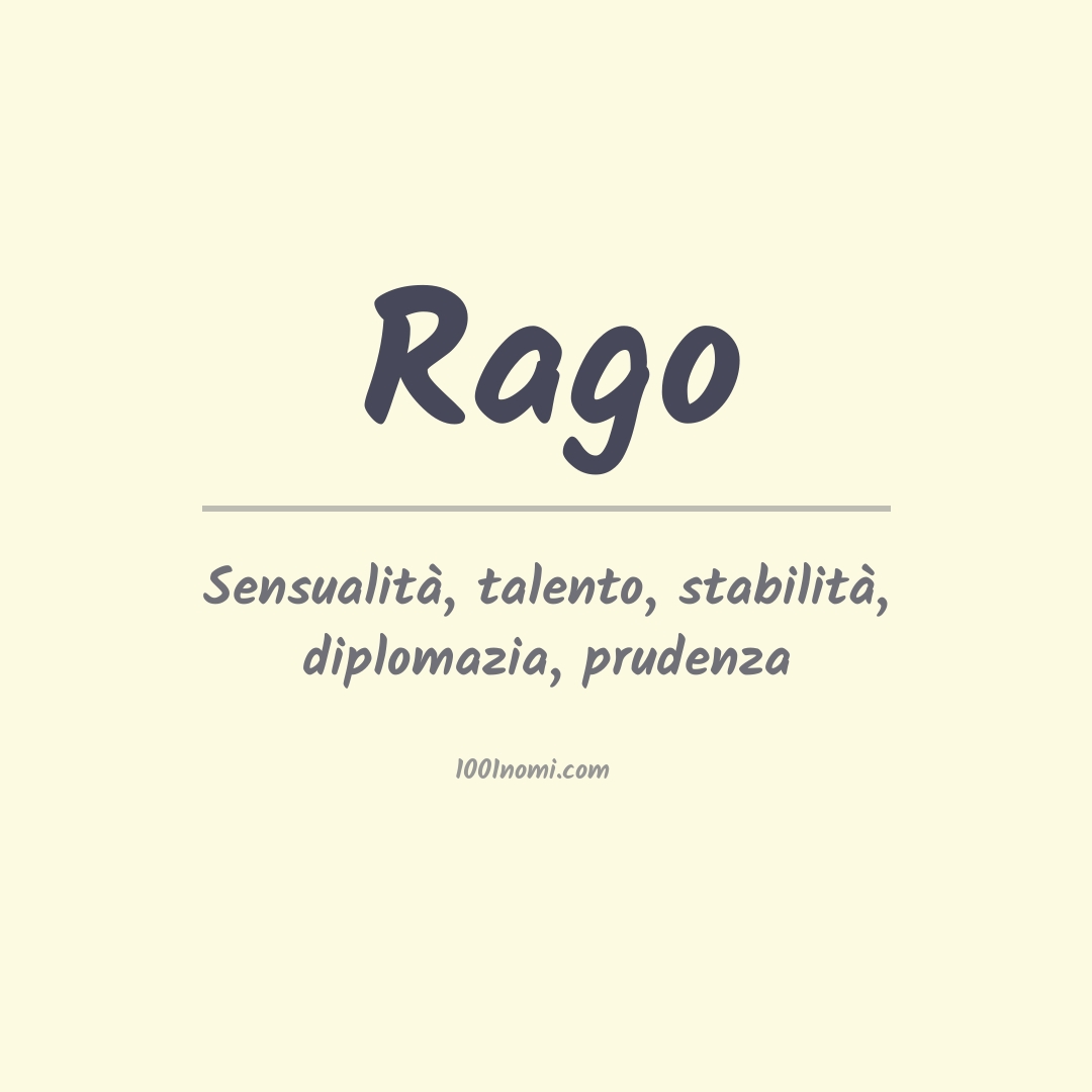 Significato del nome Rago