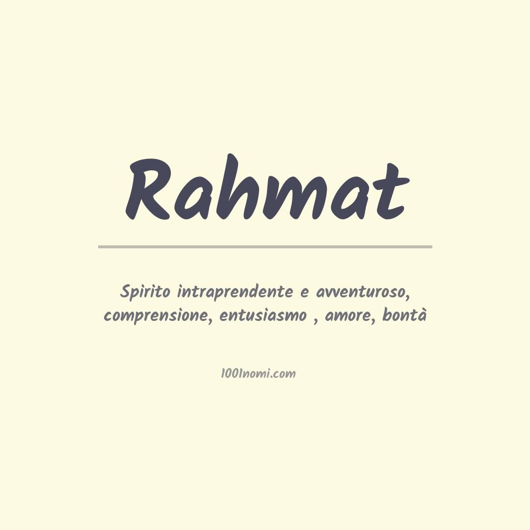 Significato del nome Rahmat Significato del nome Rahmat