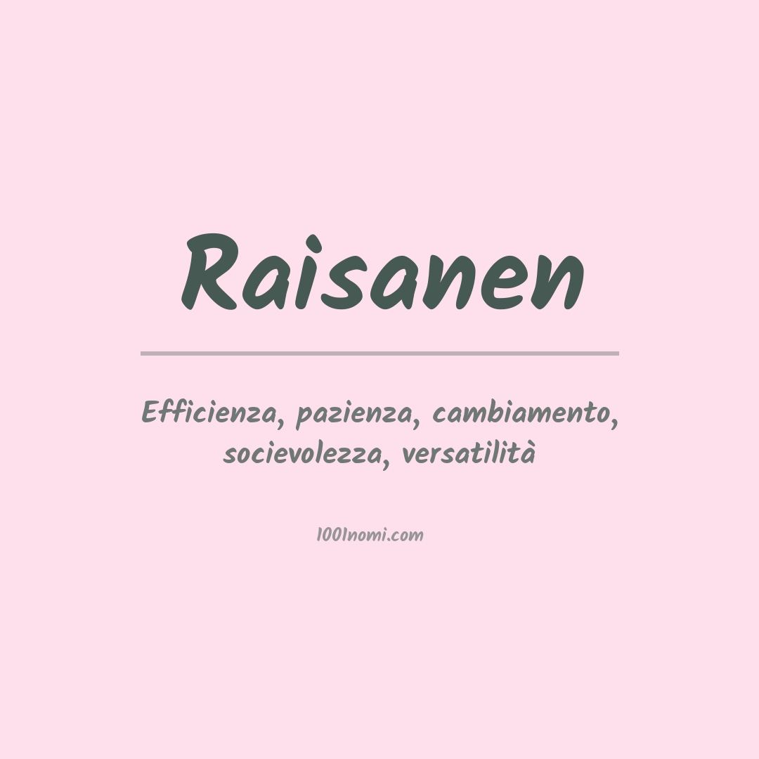 Significato del nome Raisanen