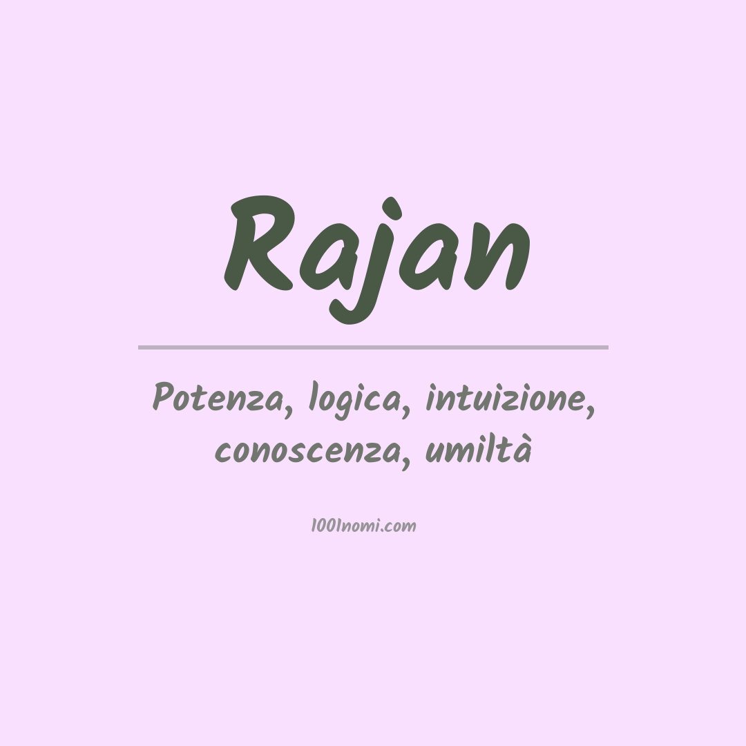 Significato del nome Rajan