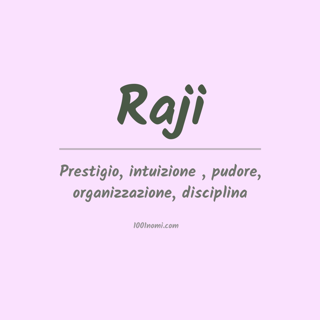 Significato del nome Raji Significato del nome Raji