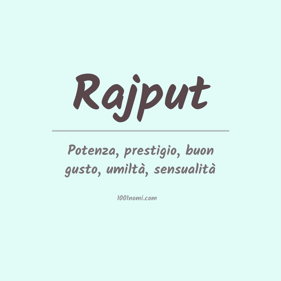 Significato del nome Rajput