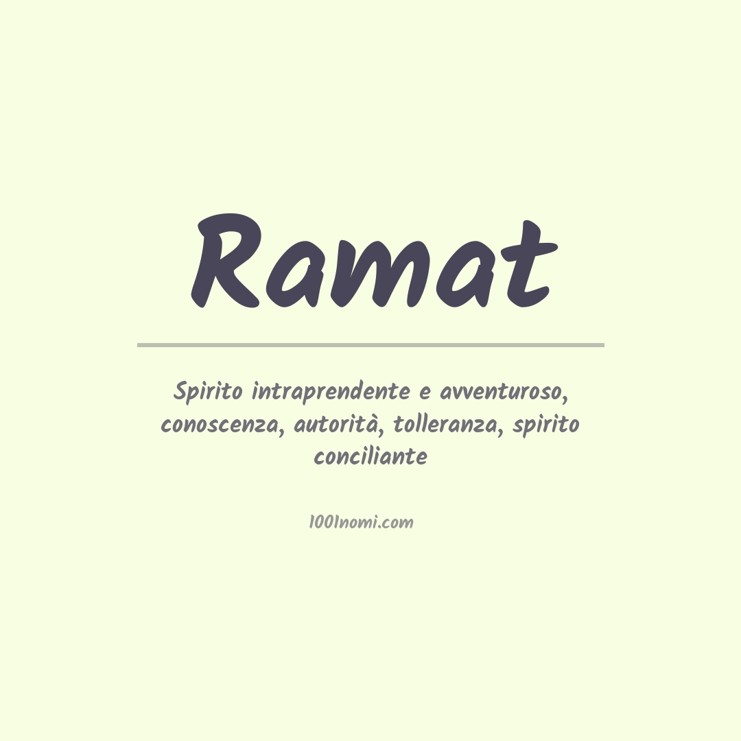 Significato del nome Ramat Significato del nome Ramat