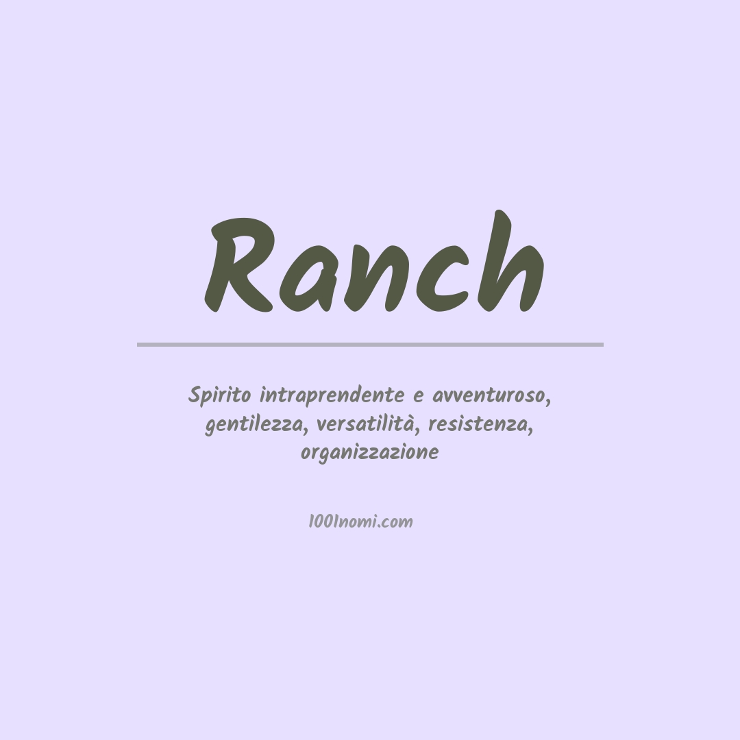 Significato del nome Ranch