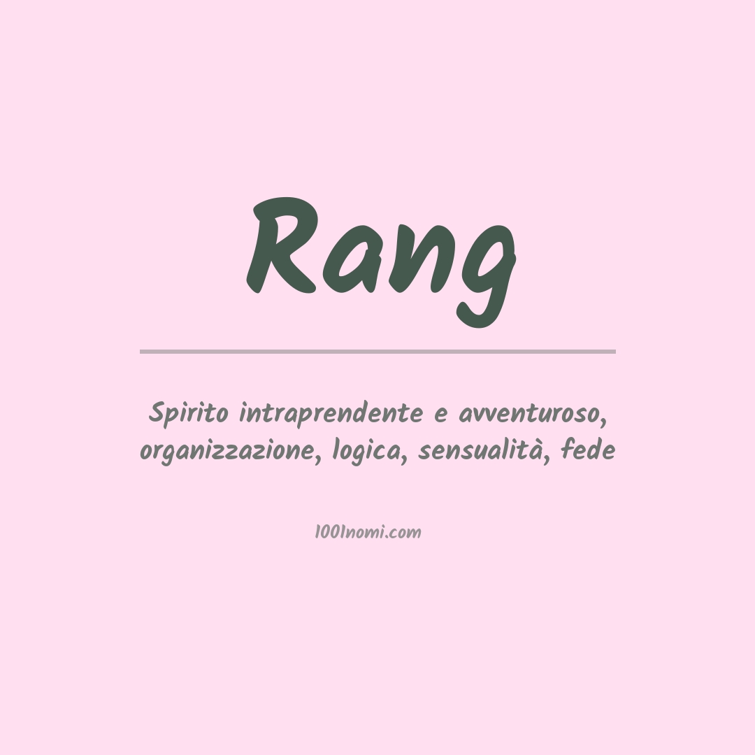 Significato del nome Rang