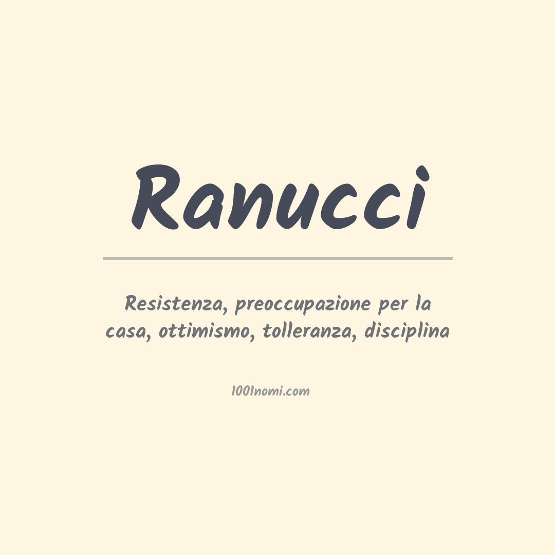 Significato del nome Ranucci