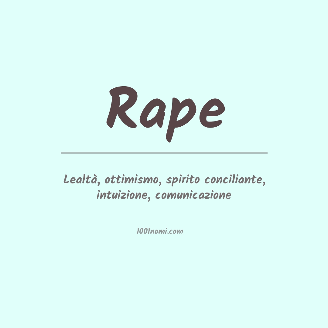 Significato del nome Rape