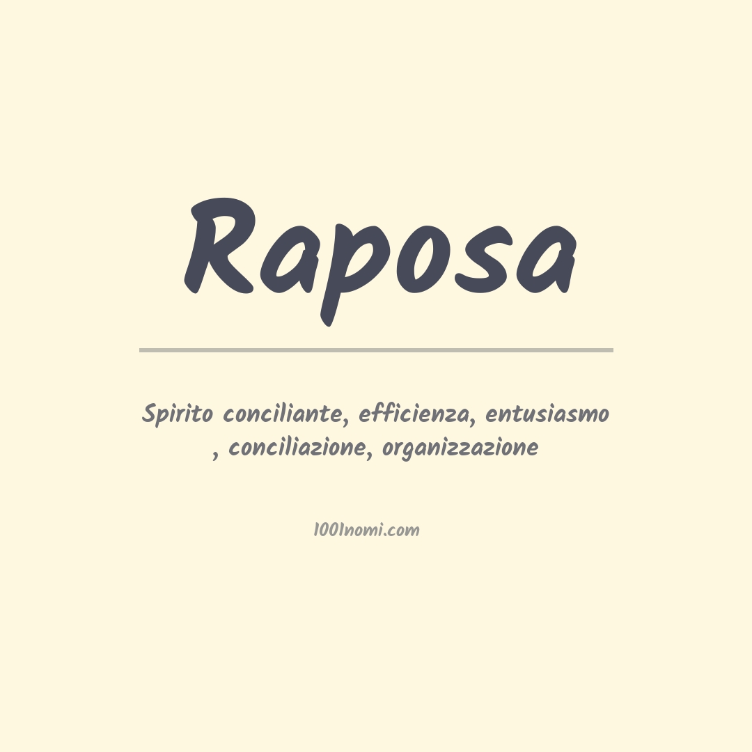 Significato del nome Raposa Significato del nome Raposa