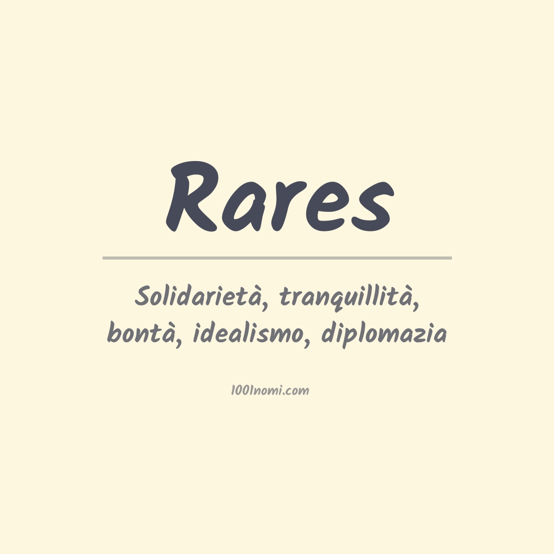 Significato del nome Rares Significato del nome Rares