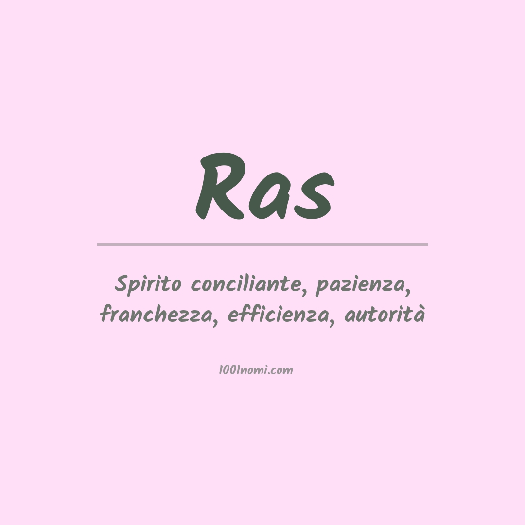Significato del nome Ras