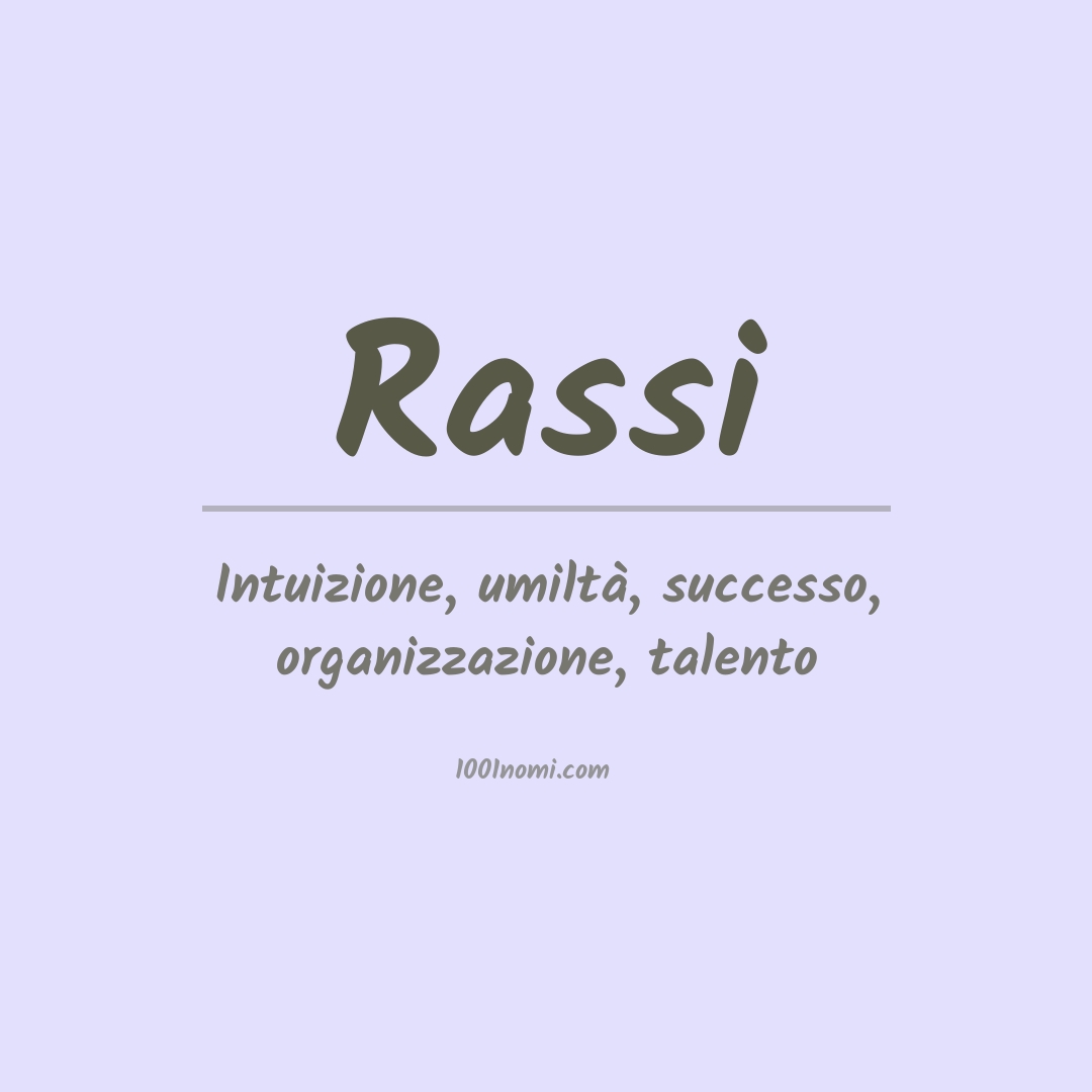 Significato del nome Rassi