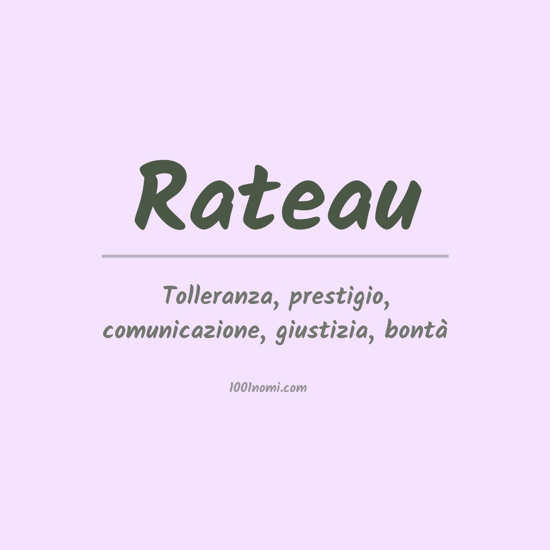 Significato del nome Rateau Significato del nome Rateau