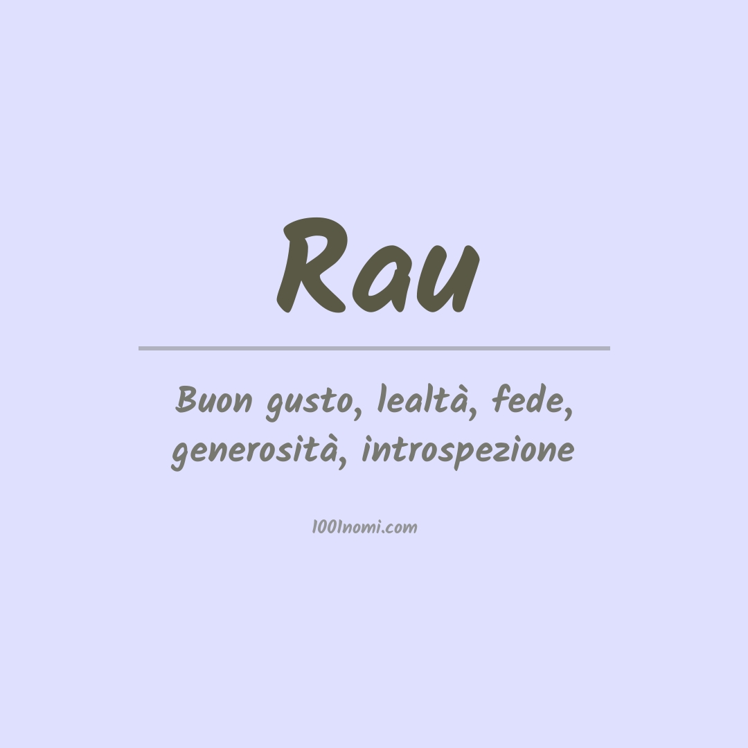 Significato del nome Rau